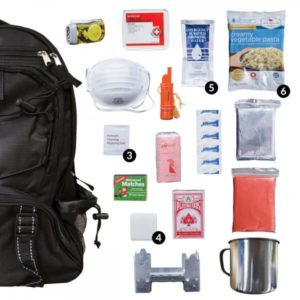 Black Survival Kit Backpack For One Person