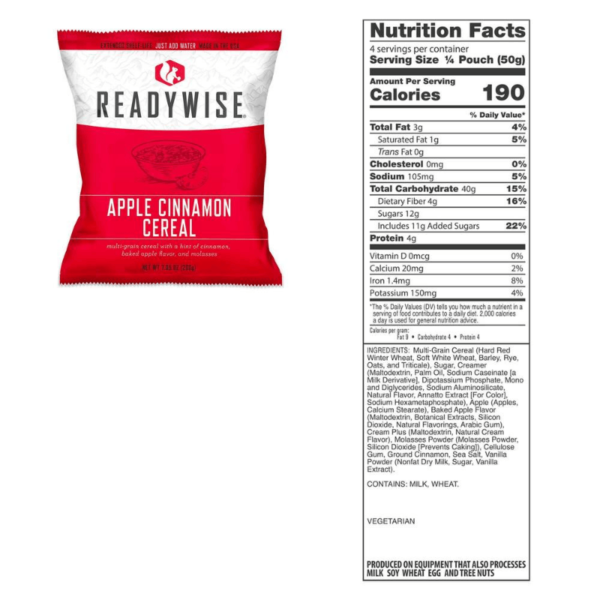 Apple Cinnamon Cereal Nutritional Facts