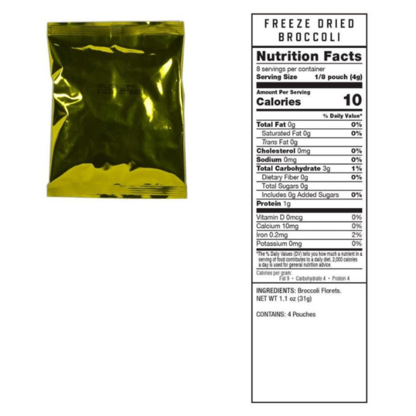 Freeze Dried Broccoli Nutrition Fact