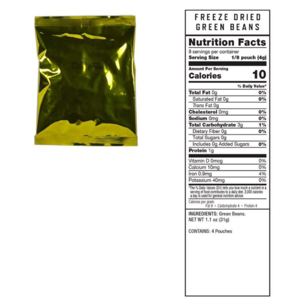 Freeze Dried Green Beans Nutrition Fact