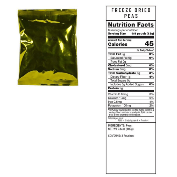 Freeze Dried Peas Nutrition Fact