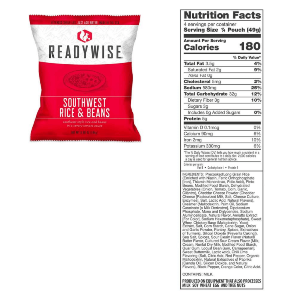 Southwest Rice & Beans Nutritional Facts